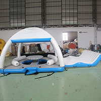 large inflatable floating island